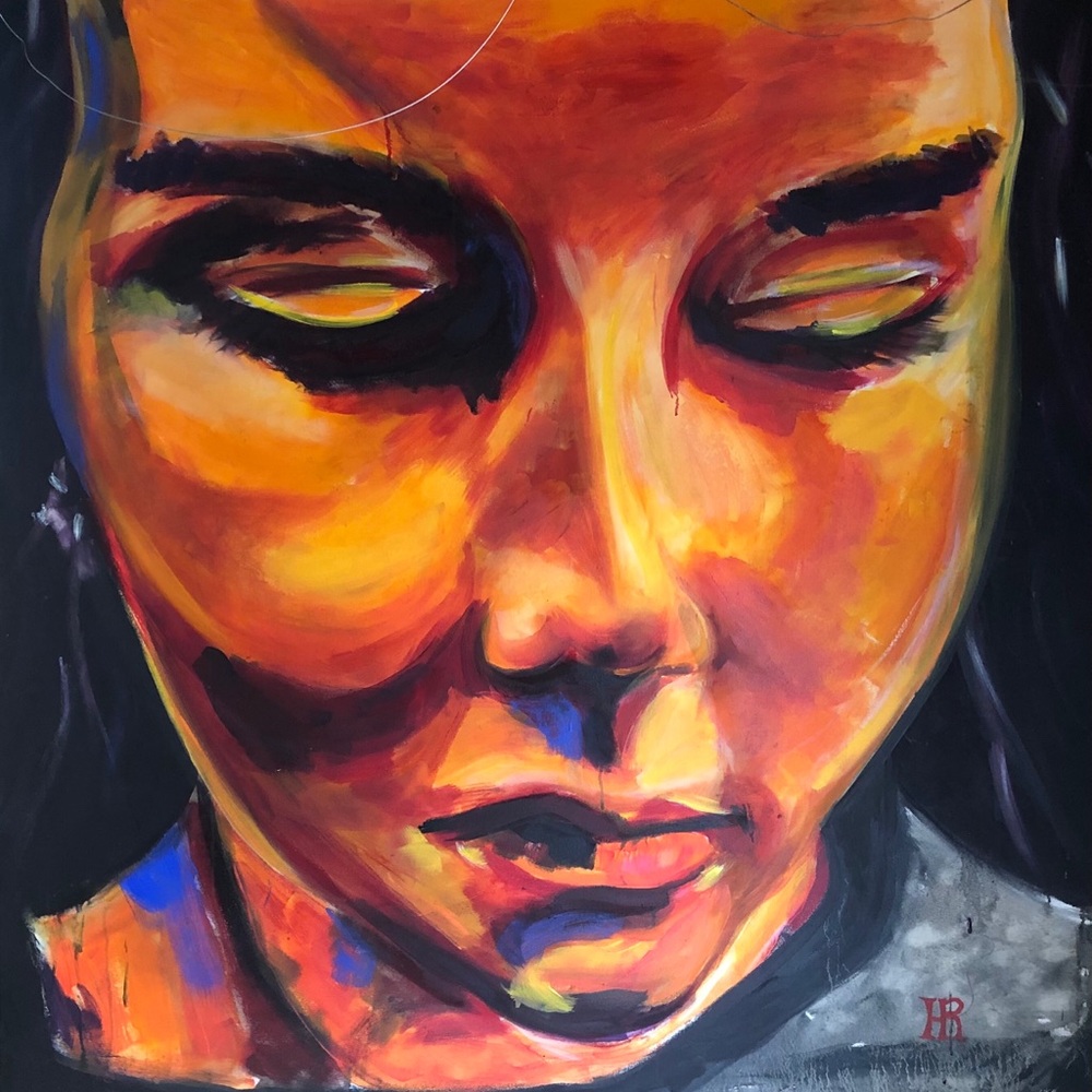 Portrait of a Girl Complacent 4’ by 4’